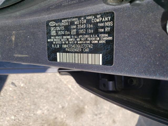 Photo 9 VIN: KMHCT5AE0GU273742 - HYUNDAI ACCENT SE 