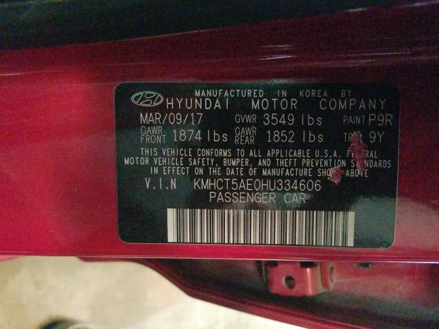 Photo 9 VIN: KMHCT5AE0HU334606 - HYUNDAI ACCENT SE 