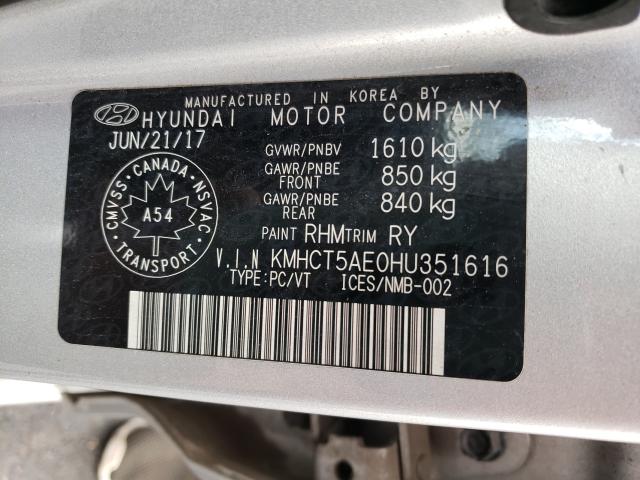 Photo 9 VIN: KMHCT5AE0HU351616 - HYUNDAI ACCENT SE 