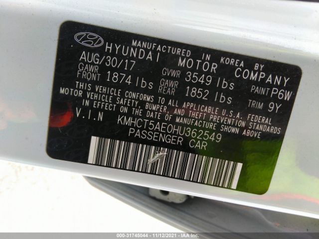 Photo 8 VIN: KMHCT5AE0HU362549 - HYUNDAI ACCENT 