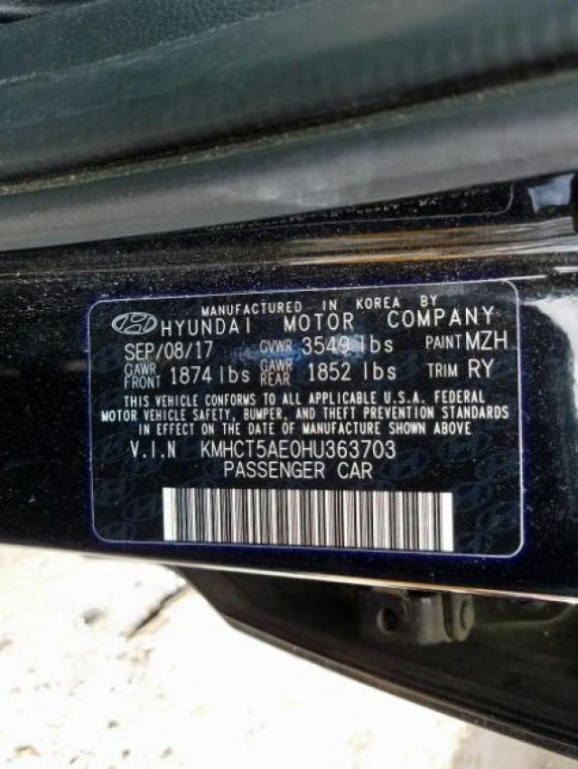 Photo 9 VIN: KMHCT5AE0HU363703 - HYUNDAI ACCENT SE 