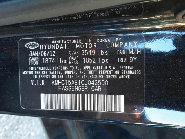 Photo 12 VIN: KMHCT5AE1CU043590 - HYUNDAI ACCENT 