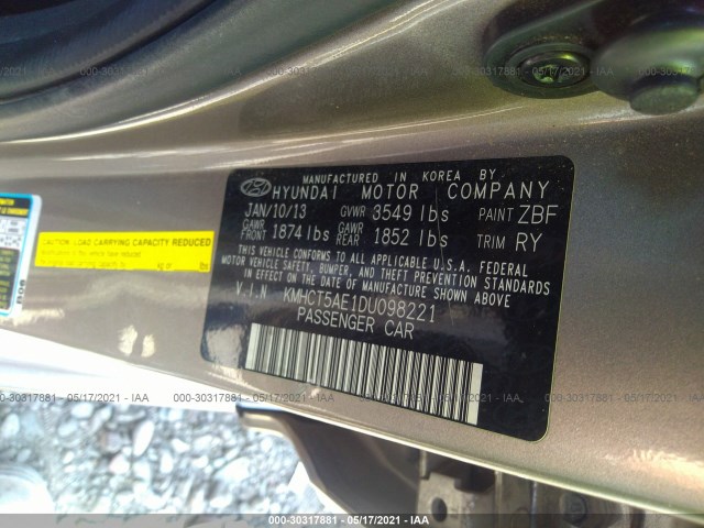 Photo 8 VIN: KMHCT5AE1DU098221 - HYUNDAI ACCENT 