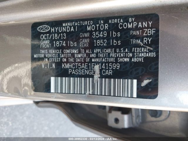 Photo 8 VIN: KMHCT5AE1EU141599 - HYUNDAI ACCENT 