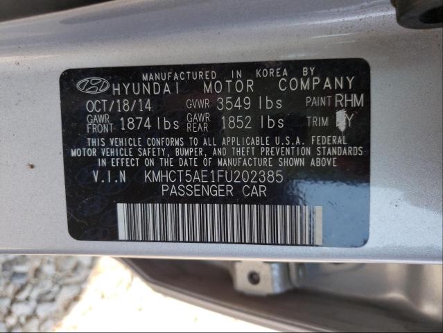 Photo 9 VIN: KMHCT5AE1FU202385 - HYUNDAI ACCENT GS 