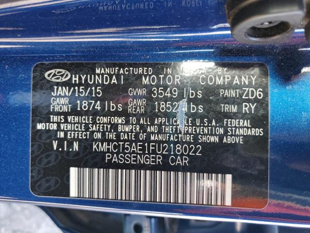 Photo 12 VIN: KMHCT5AE1FU218022 - HYUNDAI ACCENT GS 