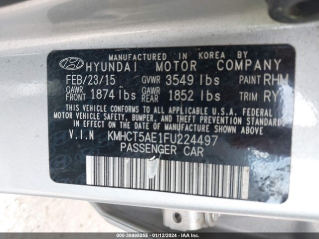 Photo 8 VIN: KMHCT5AE1FU224497 - HYUNDAI ACCENT 