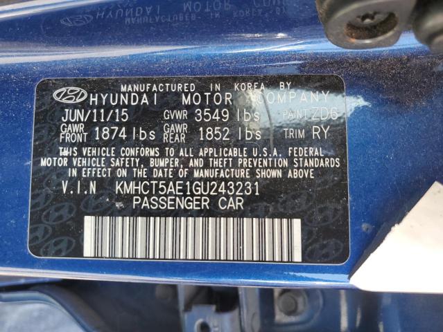 Photo 11 VIN: KMHCT5AE1GU243231 - HYUNDAI ACCENT SE 