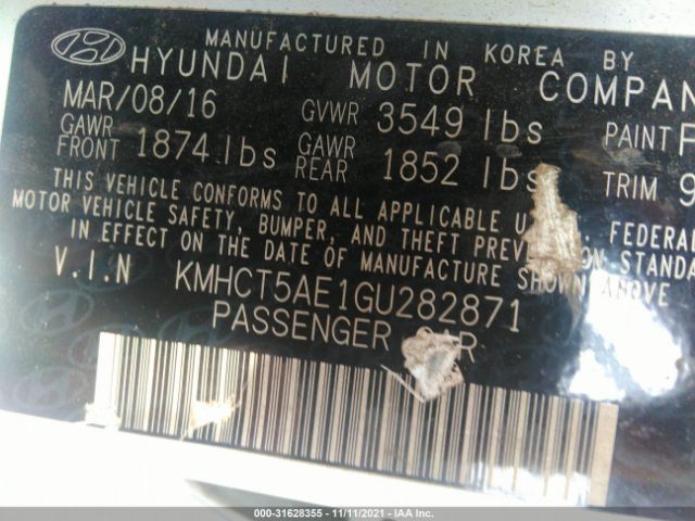 Photo 8 VIN: KMHCT5AE1GU282871 - HYUNDAI ACCENT 