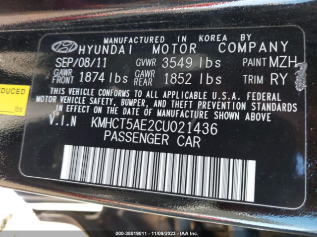 Photo 8 VIN: KMHCT5AE2CU021436 - HYUNDAI ACCENT 