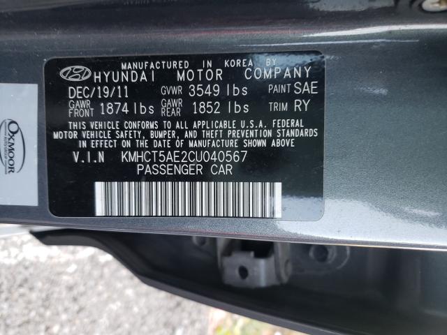 Photo 9 VIN: KMHCT5AE2CU040567 - HYUNDAI ACCENT 