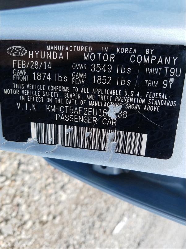 Photo 9 VIN: KMHCT5AE2EU166138 - HYUNDAI ACCENT GLS 