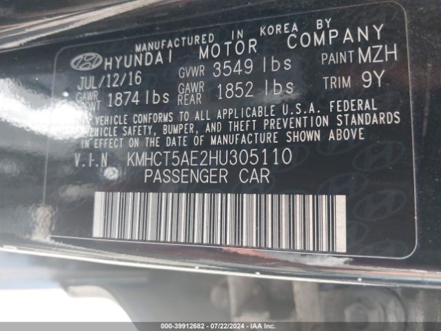 Photo 8 VIN: KMHCT5AE2HU305110 - HYUNDAI ACCENT 