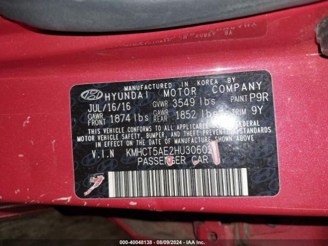 Photo 8 VIN: KMHCT5AE2HU306029 - HYUNDAI ACCENT 