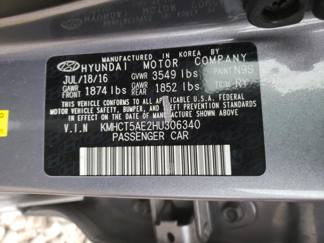 Photo 9 VIN: KMHCT5AE2HU306340 - HYUNDAI ACCENT SE 