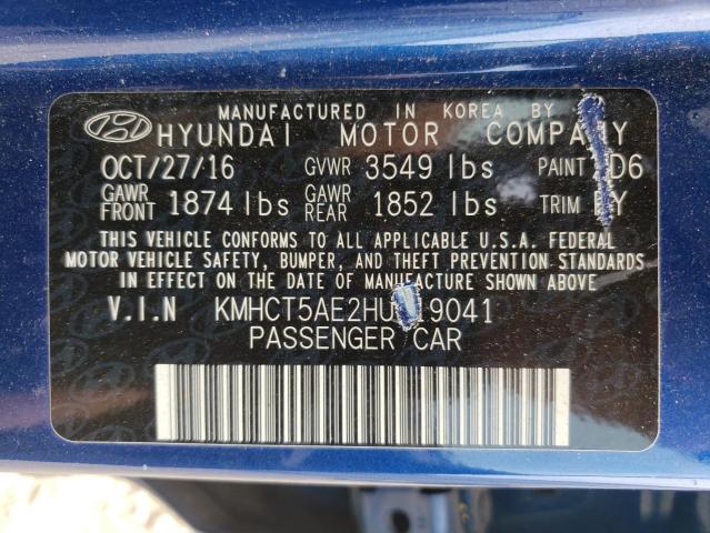 Photo 12 VIN: KMHCT5AE2HU319041 - HYUNDAI ACCENT SE 