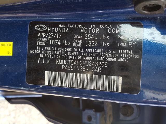 Photo 9 VIN: KMHCT5AE2HU343209 - HYUNDAI ACCENT SE 