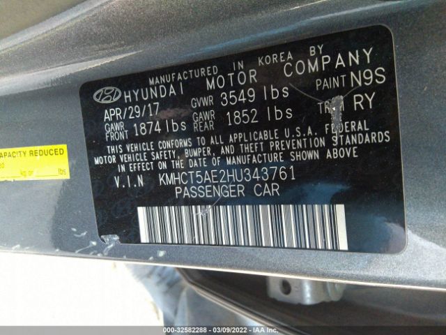 Photo 8 VIN: KMHCT5AE2HU343761 - HYUNDAI ACCENT 