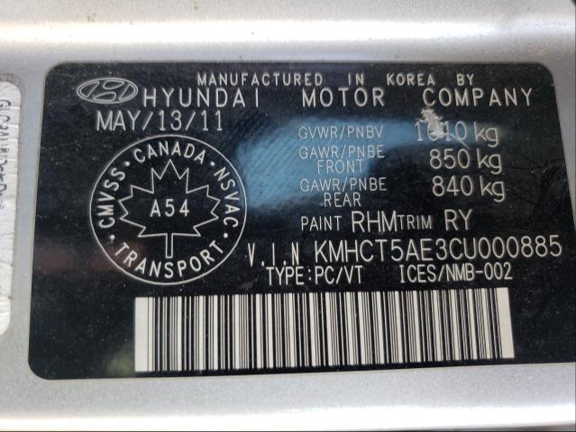 Photo 9 VIN: KMHCT5AE3CU000885 - HYUNDAI ACCENT GLS 