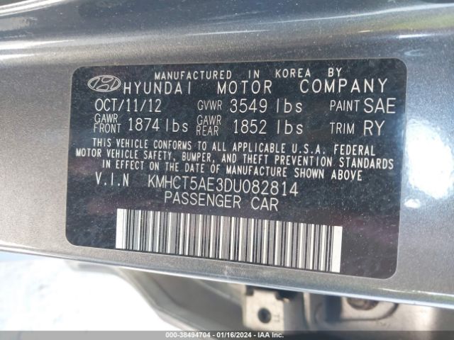 Photo 8 VIN: KMHCT5AE3DU082814 - HYUNDAI ACCENT 