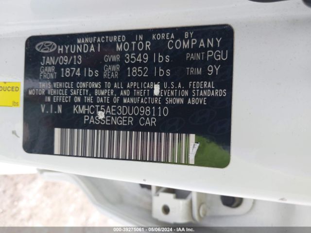 Photo 8 VIN: KMHCT5AE3DU098110 - HYUNDAI ACCENT 