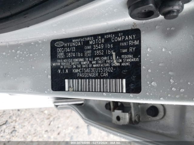 Photo 8 VIN: KMHCT5AE3EU151602 - HYUNDAI ACCENT 