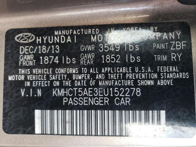 Photo 13 VIN: KMHCT5AE3EU152278 - HYUNDAI ACCENT 