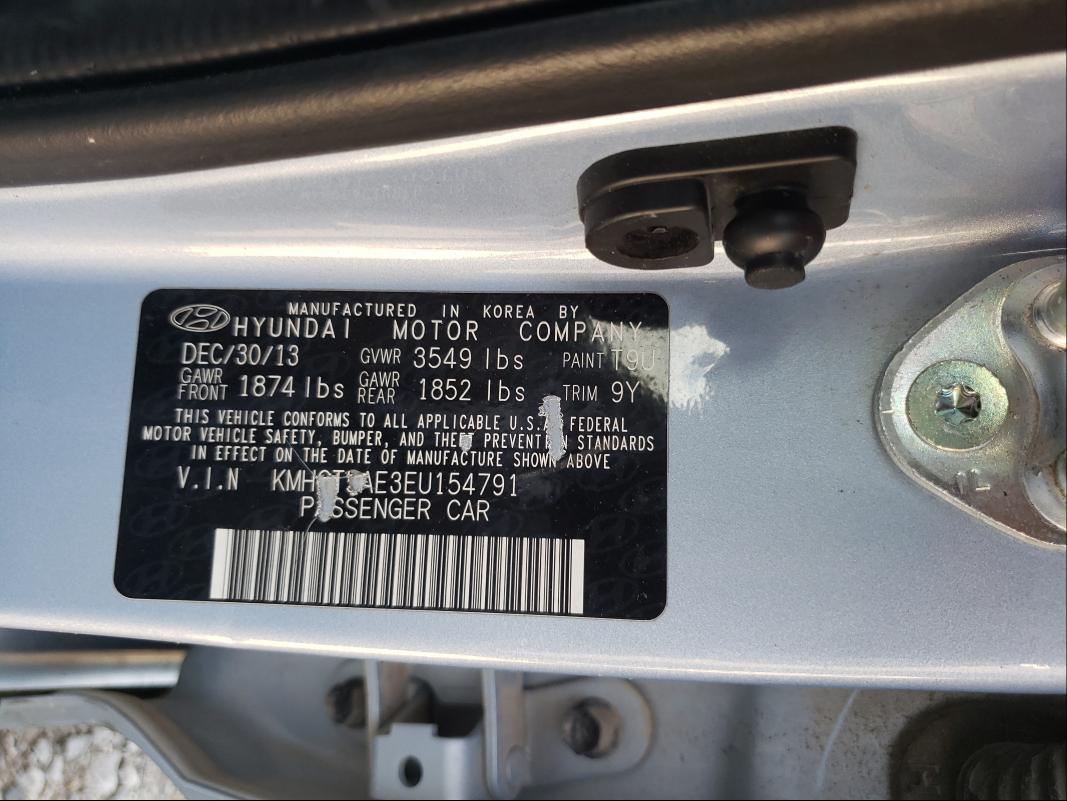 Photo 9 VIN: KMHCT5AE3EU154791 - HYUNDAI ACCENT GLS 