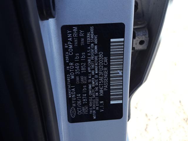 Photo 9 VIN: KMHCT5AE3FU200380 - HYUNDAI ACCENT GS 