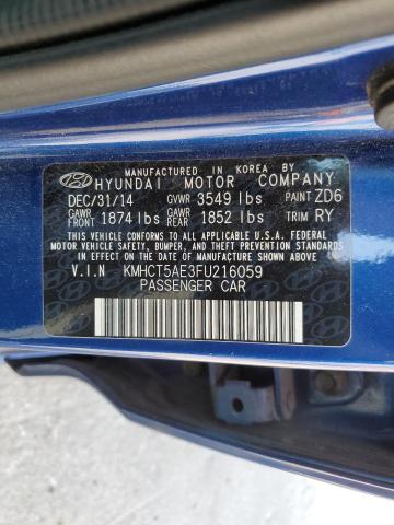 Photo 12 VIN: KMHCT5AE3FU216059 - HYUNDAI ACCENT GS 