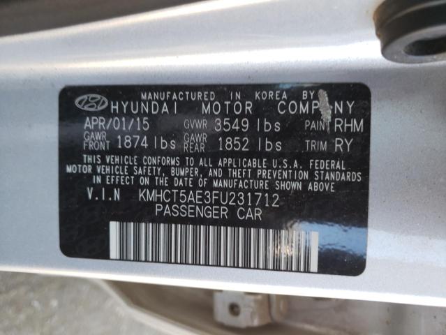 Photo 9 VIN: KMHCT5AE3FU231712 - HYUNDAI ACCENT GS 