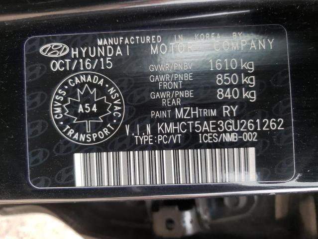 Photo 9 VIN: KMHCT5AE3GU261262 - HYUNDAI ACCENT SE 