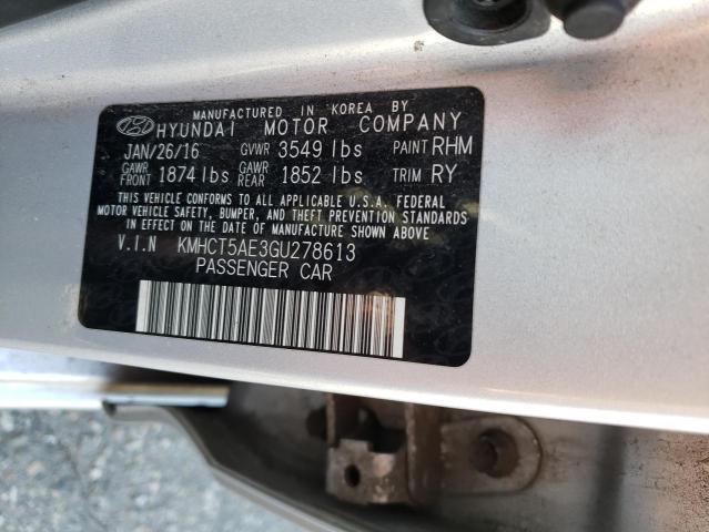 Photo 11 VIN: KMHCT5AE3GU278613 - HYUNDAI ACCENT SE 