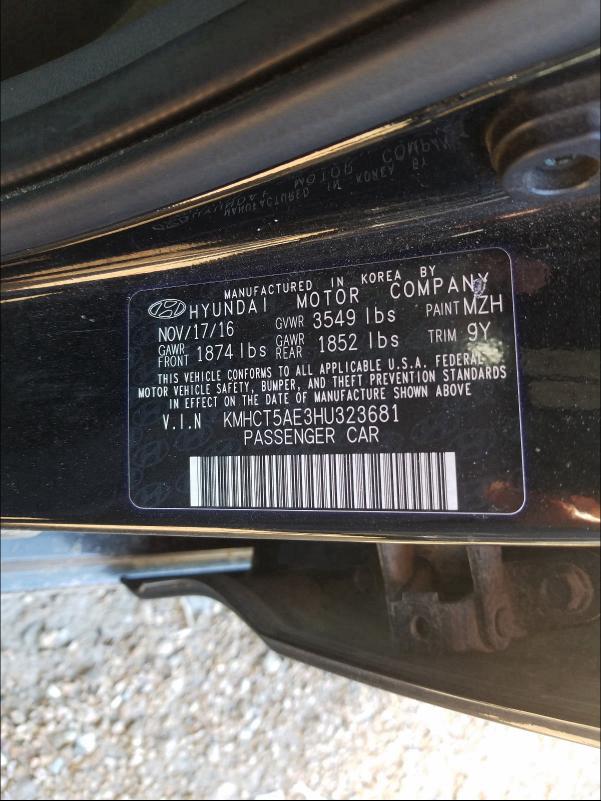 Photo 9 VIN: KMHCT5AE3HU323681 - HYUNDAI ACCENT SE 