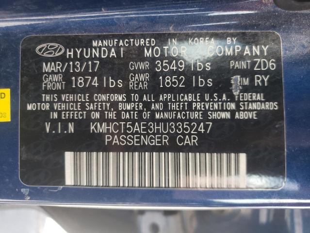 Photo 9 VIN: KMHCT5AE3HU335247 - HYUNDAI ACCENT SE 