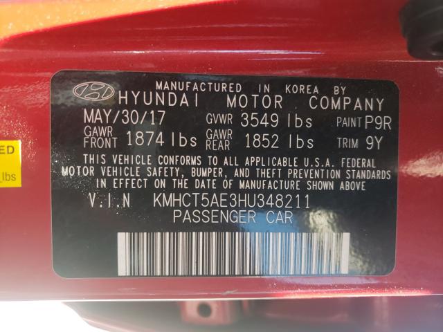 Photo 9 VIN: KMHCT5AE3HU348211 - HYUNDAI ACCENT SE 