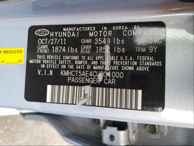 Photo 9 VIN: KMHCT5AE4CU031000 - HYUNDAI ACCENT GLS 