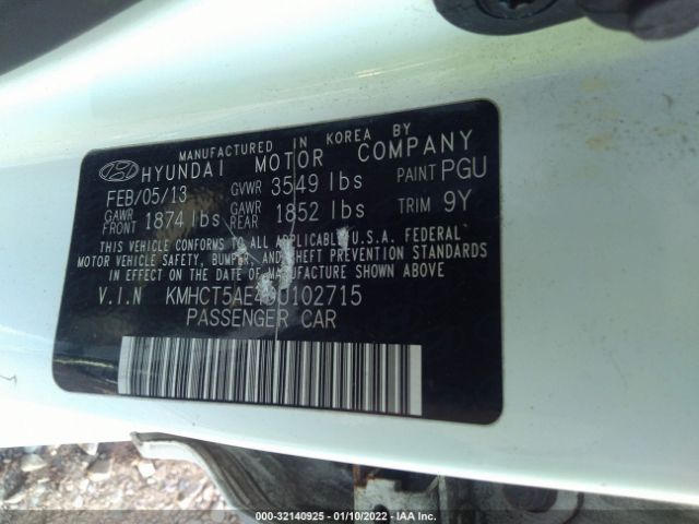 Photo 8 VIN: KMHCT5AE4DU102715 - HYUNDAI ACCENT 