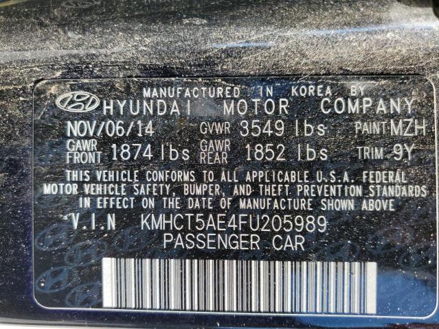 Photo 9 VIN: KMHCT5AE4FU205989 - HYUNDAI ACCENT GS 