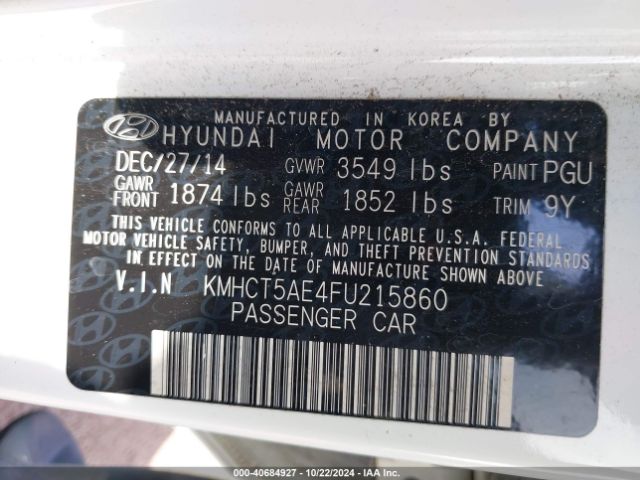 Photo 8 VIN: KMHCT5AE4FU215860 - HYUNDAI ACCENT 