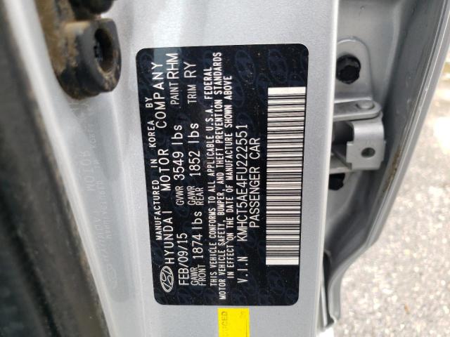 Photo 9 VIN: KMHCT5AE4FU222551 - HYUNDAI ACCENT GS 