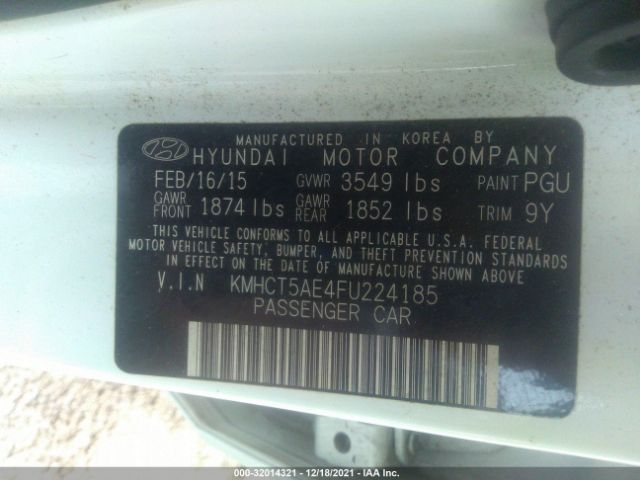 Photo 8 VIN: KMHCT5AE4FU224185 - HYUNDAI ACCENT 