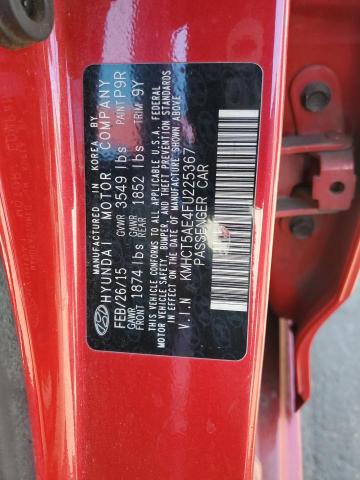 Photo 11 VIN: KMHCT5AE4FU225367 - HYUNDAI ACCENT GS 