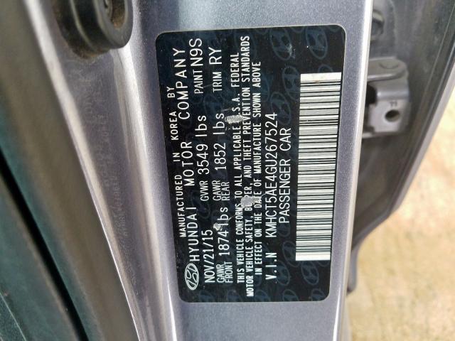 Photo 9 VIN: KMHCT5AE4GU267524 - HYUNDAI ACCENT SE 