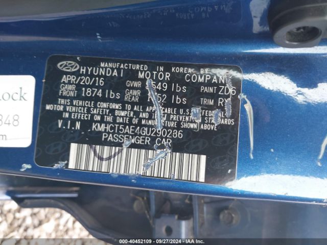 Photo 8 VIN: KMHCT5AE4GU290236 - HYUNDAI ACCENT 