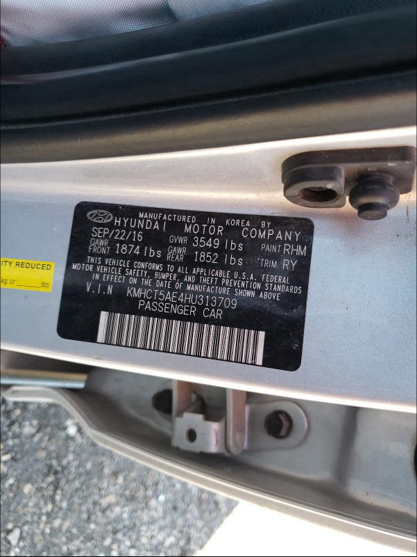 Photo 9 VIN: KMHCT5AE4HU313709 - HYUNDAI ACCENT SE 