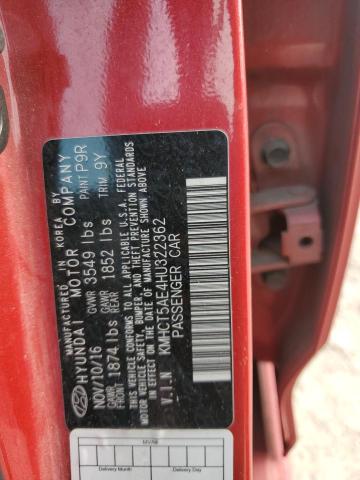 Photo 12 VIN: KMHCT5AE4HU322362 - HYUNDAI ACCENT SE 