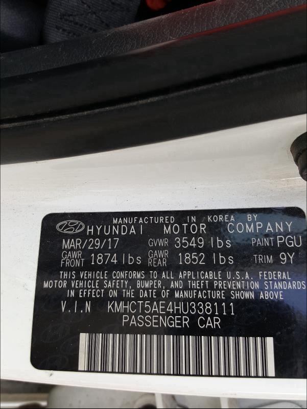 Photo 9 VIN: KMHCT5AE4HU338111 - HYUNDAI ACCENT SE 