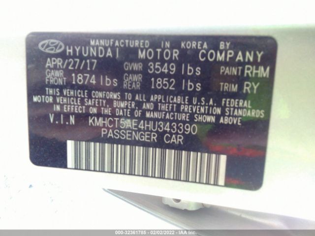 Photo 8 VIN: KMHCT5AE4HU343390 - HYUNDAI ACCENT 