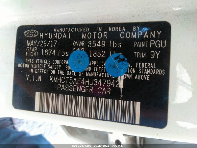 Photo 8 VIN: KMHCT5AE4HU347942 - HYUNDAI ACCENT 